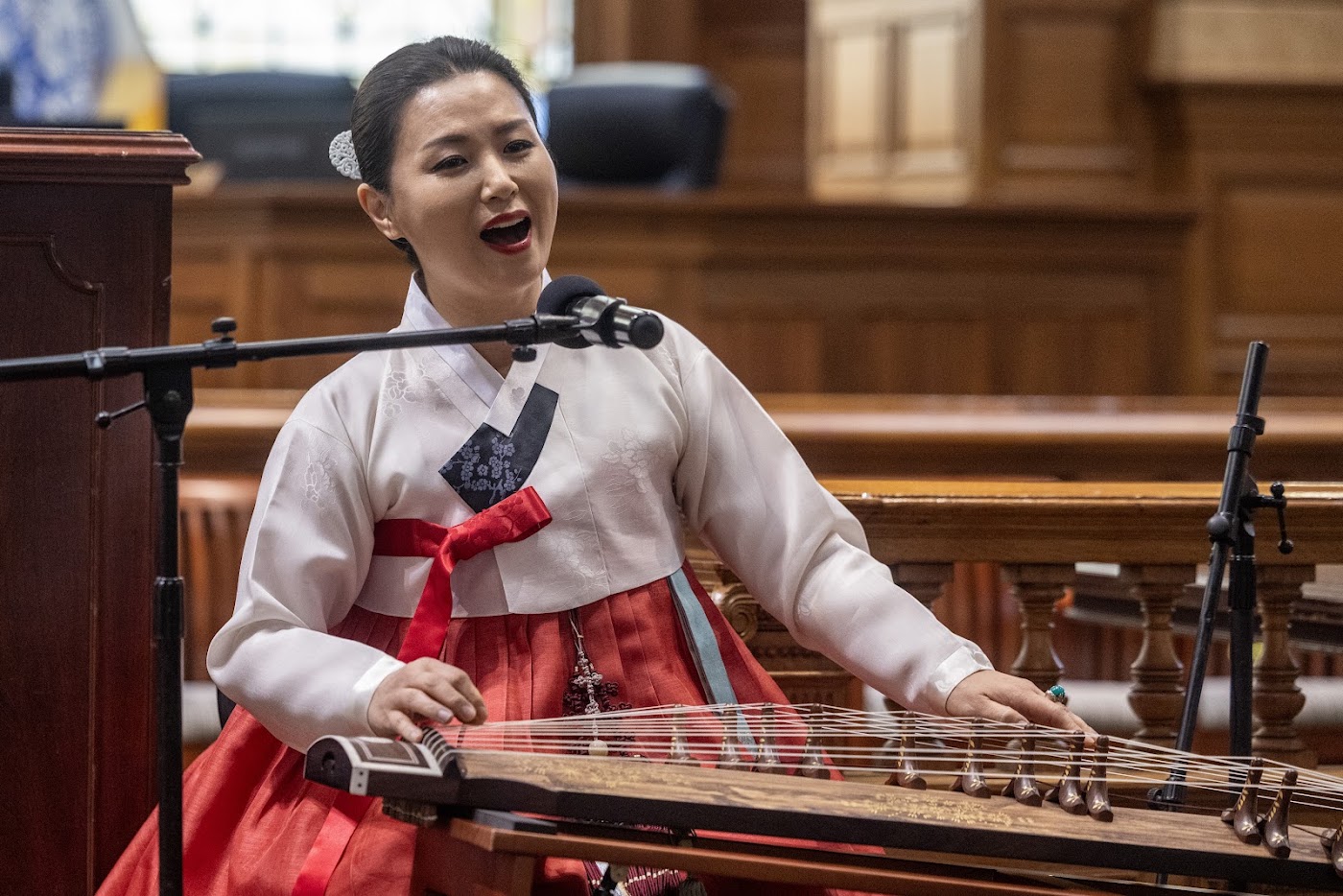 Gayageum performance at Jersey City Hall Chuseok Festival